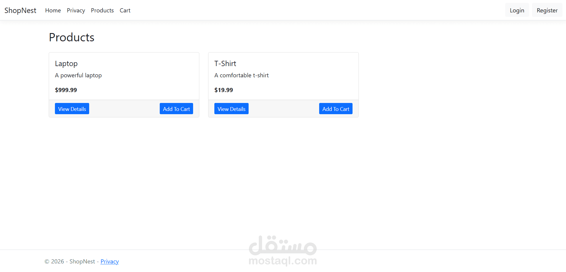 موقع تجارة إلكترونية متكامل ShopNest