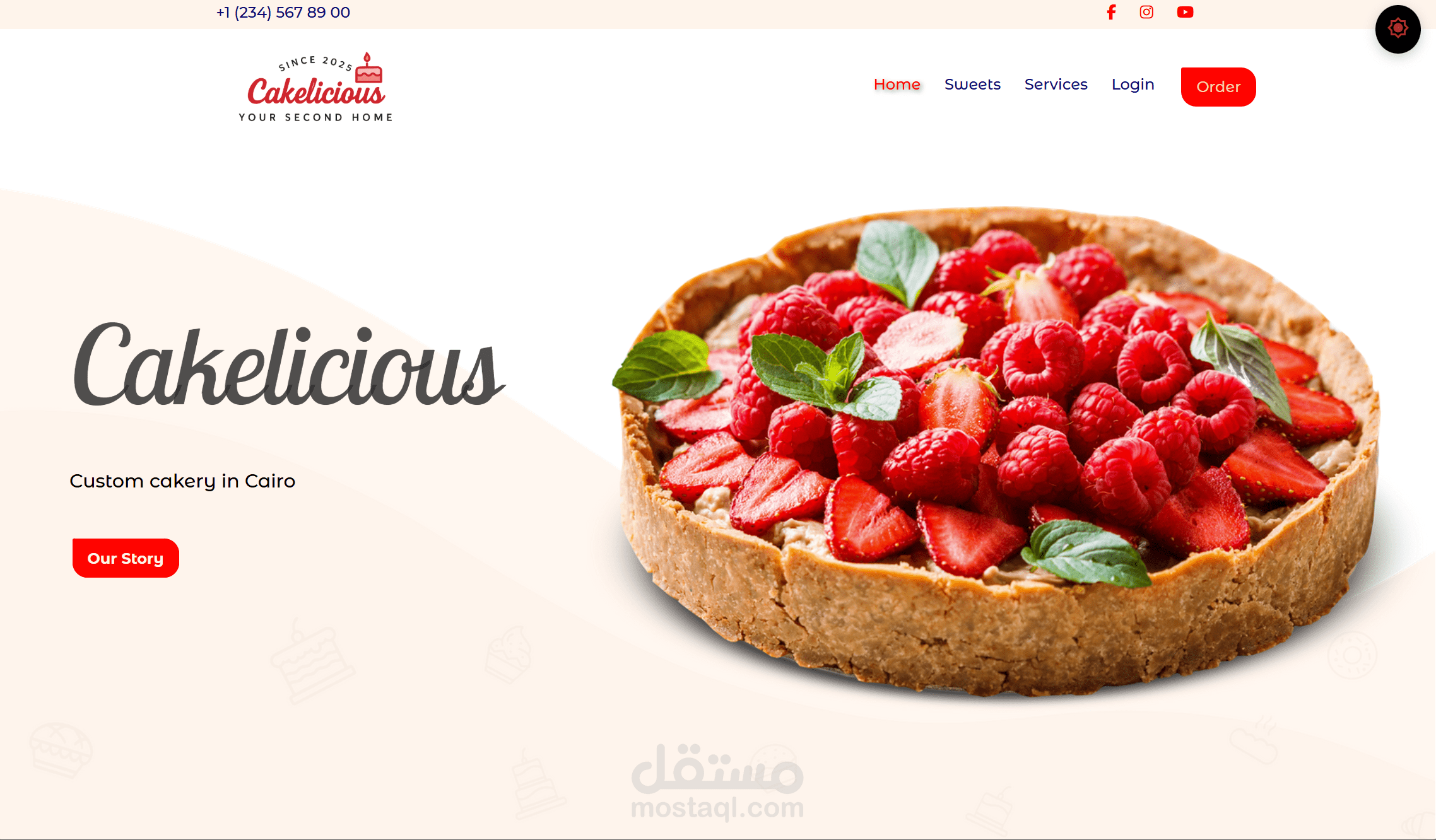 a dessert shop website