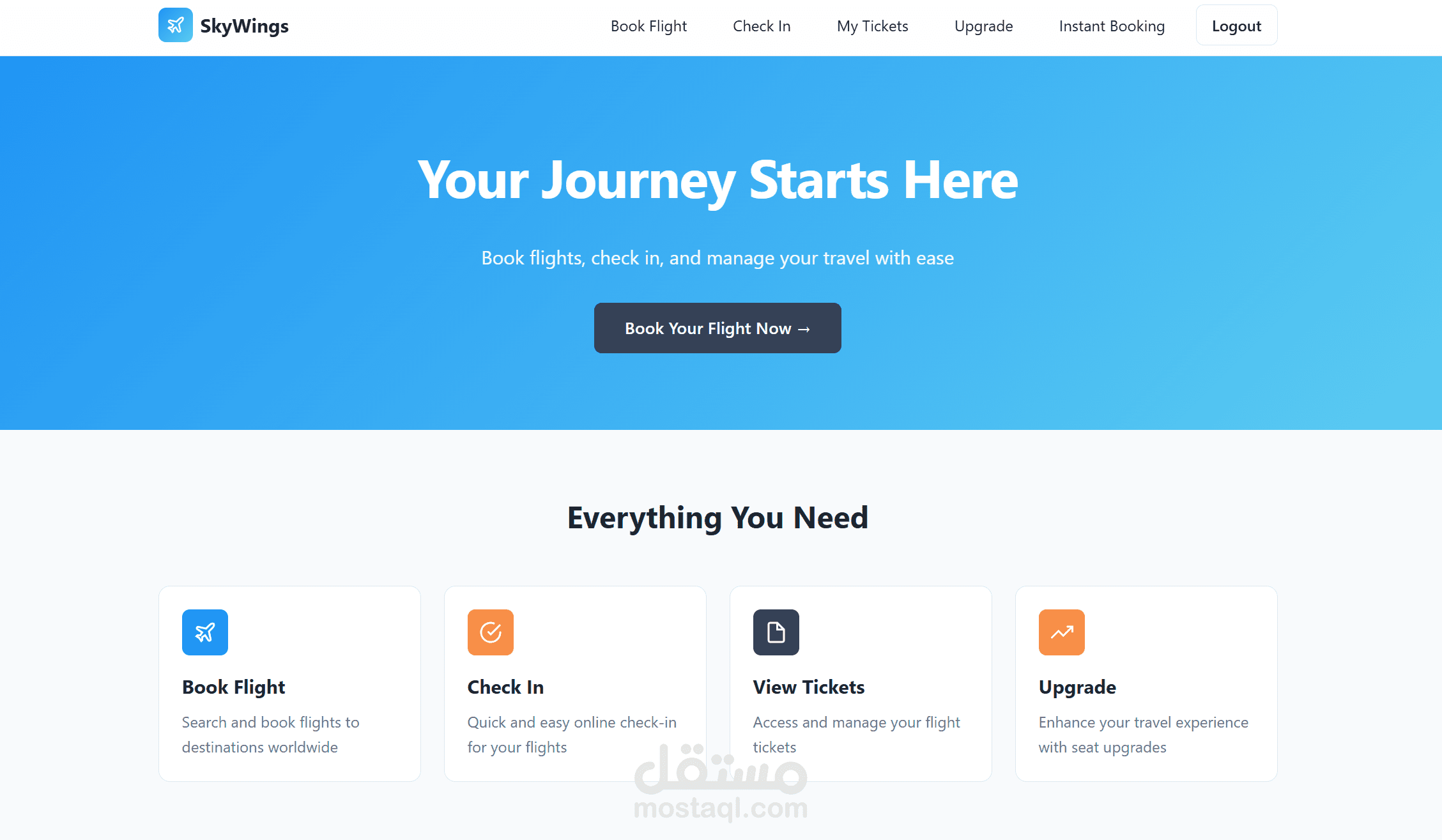 Airplane ticket website
