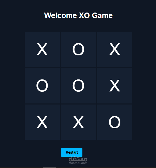عملت لعبة XO باستخدام JS او جافا سكريبت