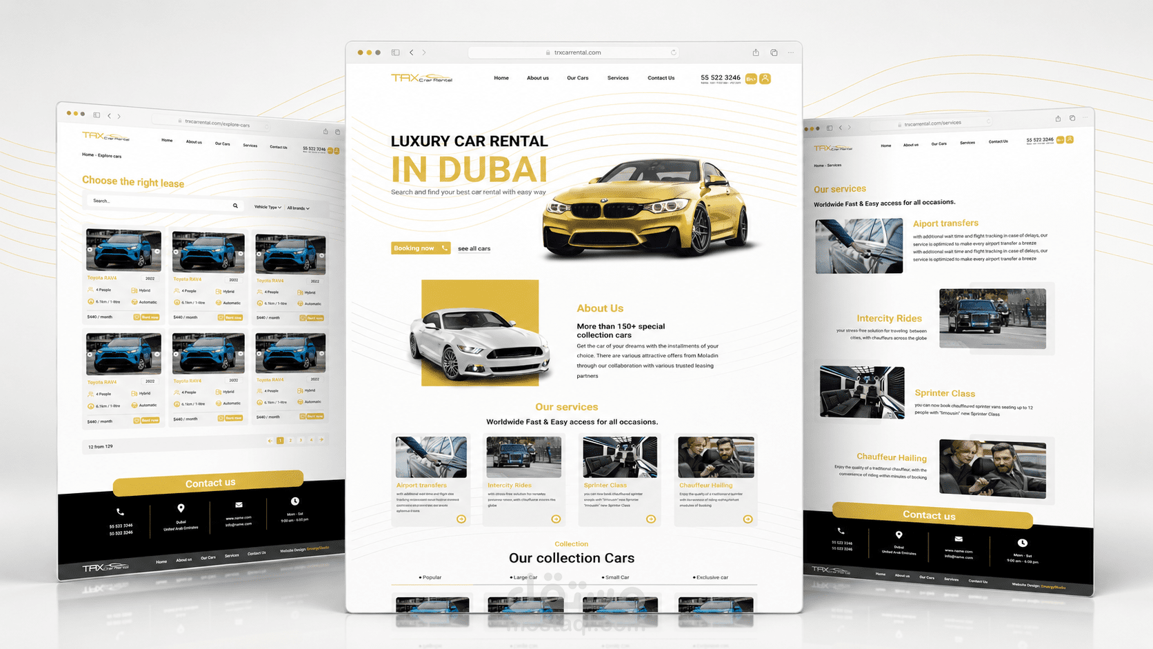 TRX Car Rental - موقع تأجير سيارات ثنائي اللغة مع كتالوج ولوحة إدارة مخصصة