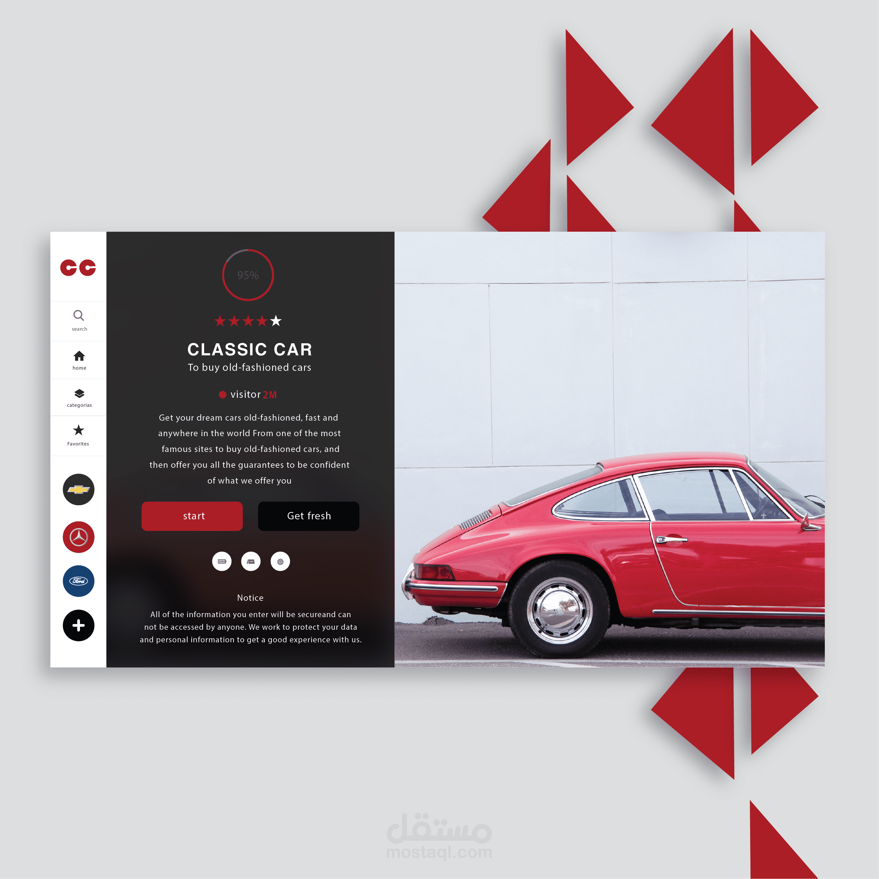 تصميم موقع Classic Cars