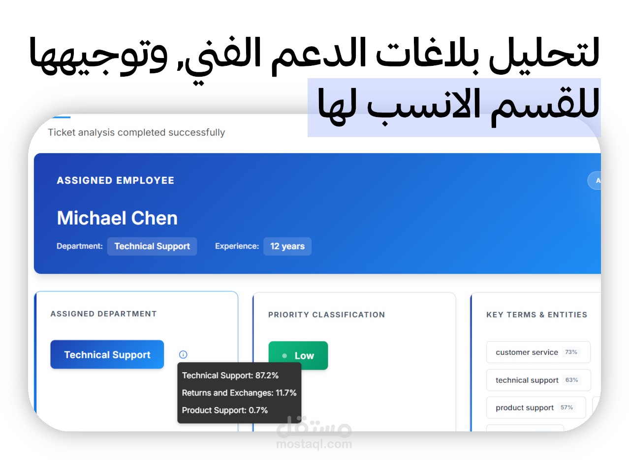محلل تذاكر الدعم الفني | IT Ticket Analyzer