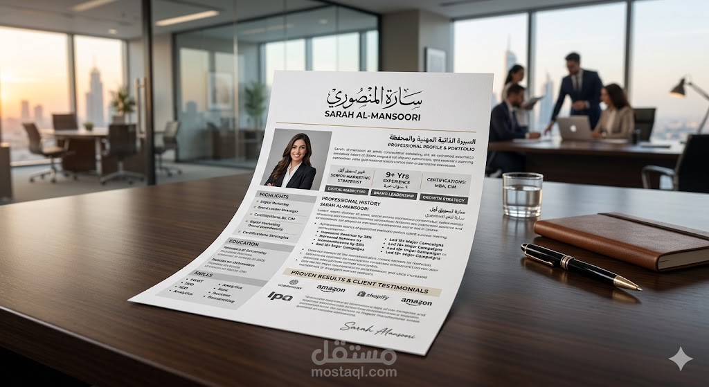 cv بسيط واحترافي