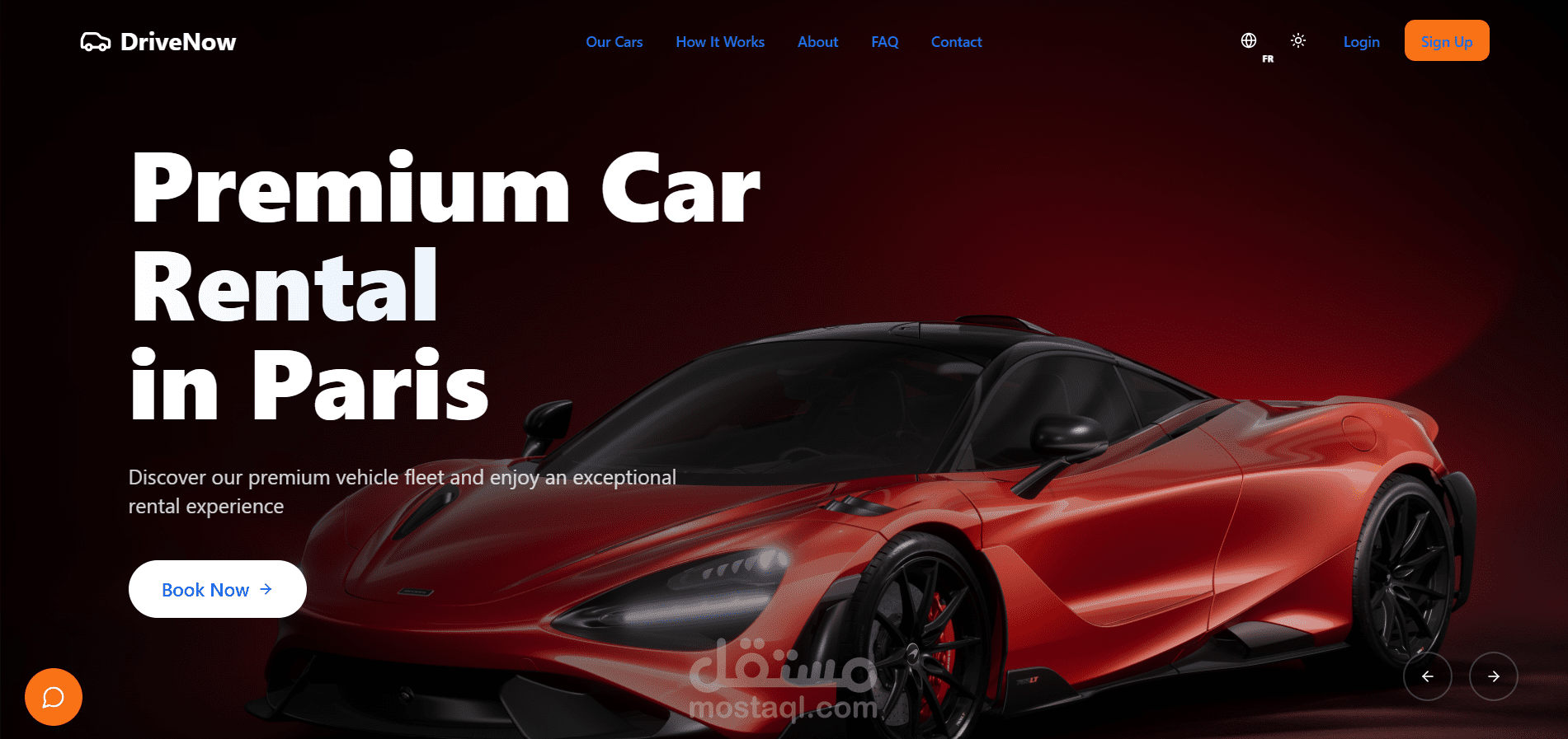 DriveNow: منصة احترافية لتأجير السيارات مع نظام حجز مباشر ولوحة تحكم متكاملة