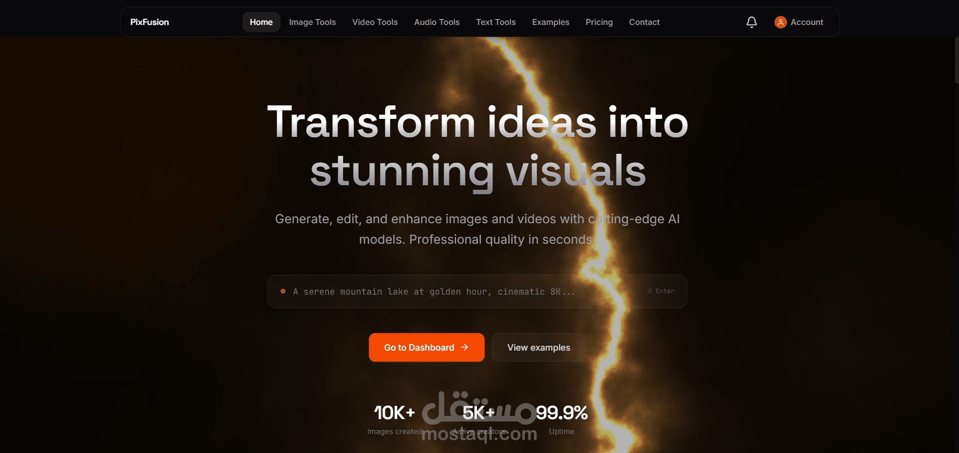PixFusion AI Studio: منصة SaaS متطورة لتوليد الصور والفيديو بالذكاء الاصطناعي
