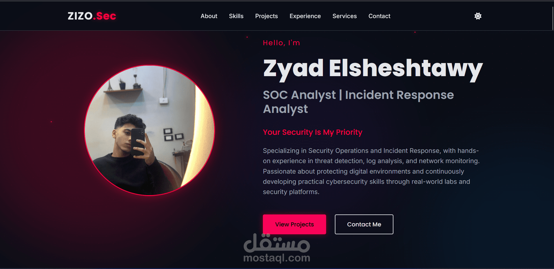 تصميم وتطوير موقع شخصي لعرض الأعمال