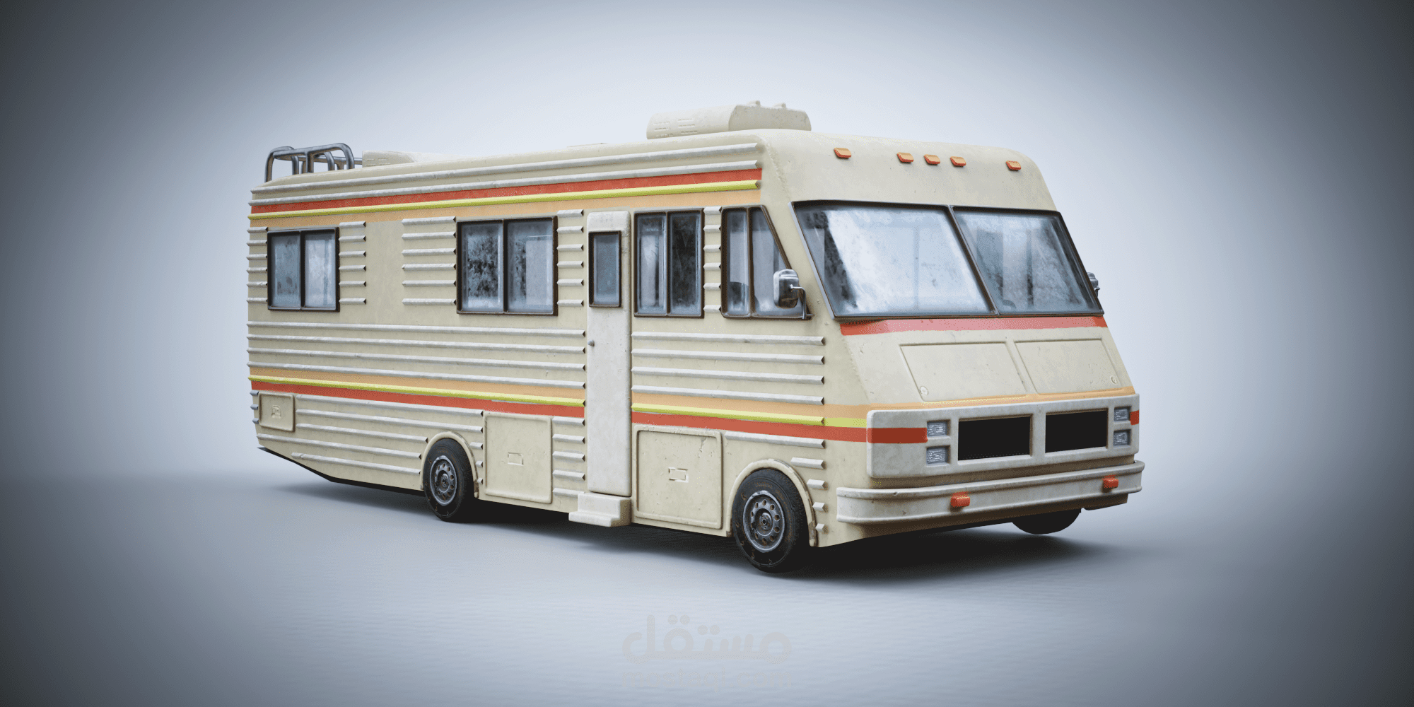Classic RV Camper Van Realistic Blender 3D Model