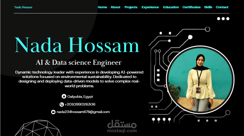 تصميم Portfolio احترافي باستخدام HTML و CSS لعرض مشاريعك