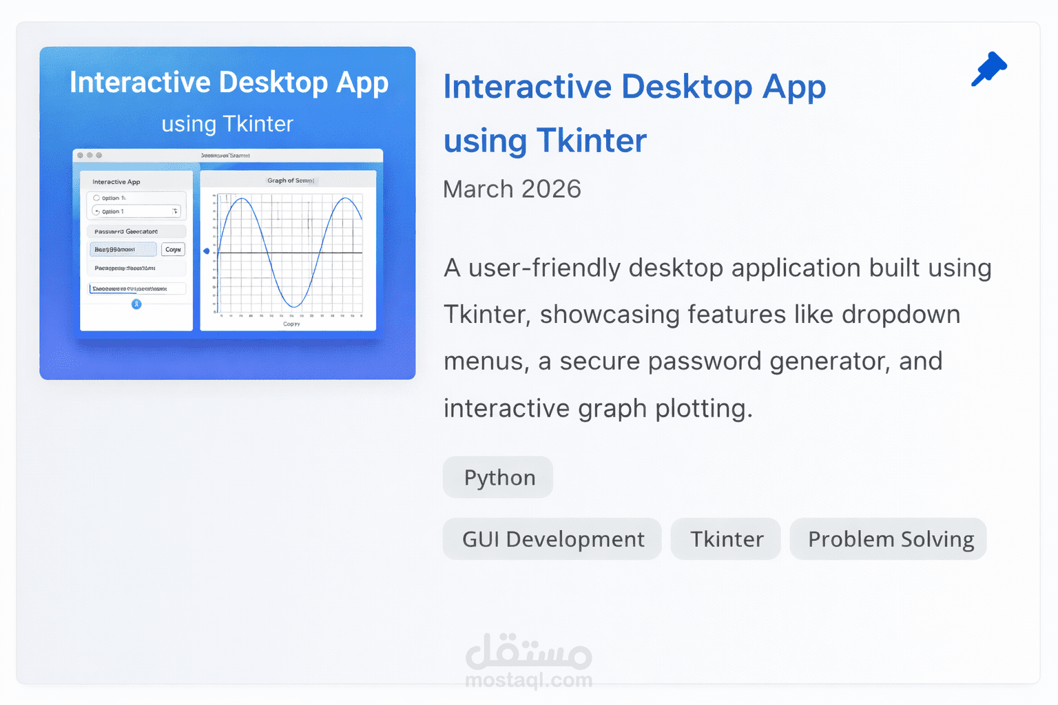 Interactive Desktop App using Tkinter