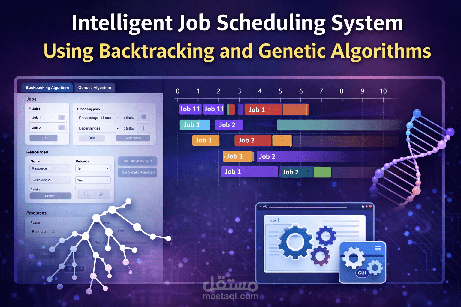 نظام جدولة المهام الذكي باستخدام Backtracking و Genetic Algorithm