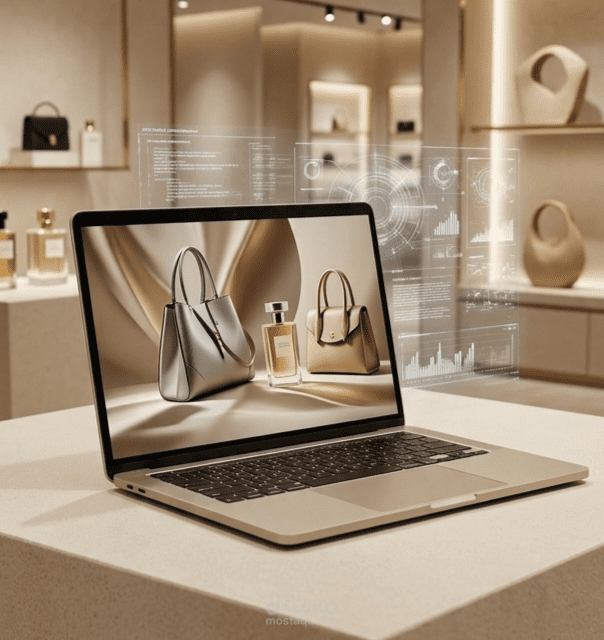 تصميم إعلان أنيق لبراند شنط نسائية يعكس الفخامة ويجذب العملاء