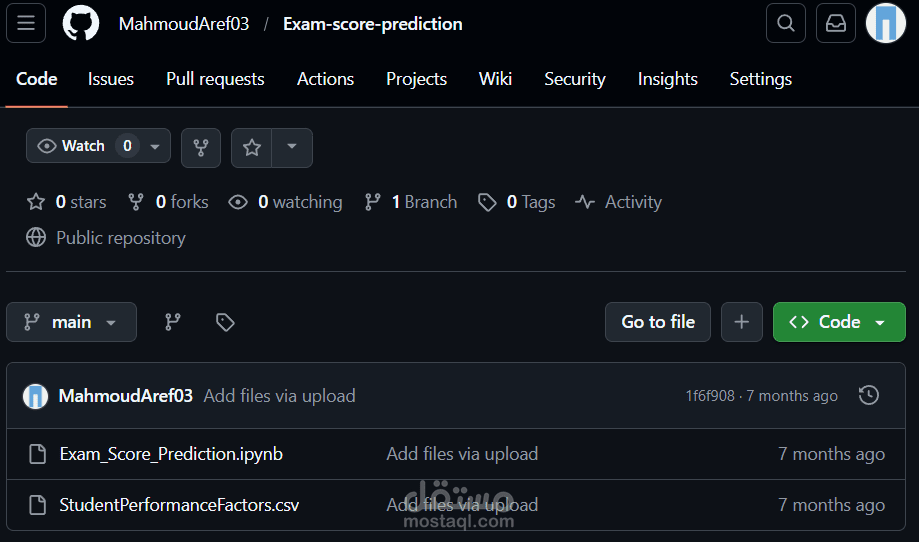 Exam score prediction