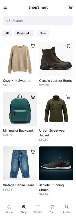 Flutter (E-commerce App with Cart & Product Management)