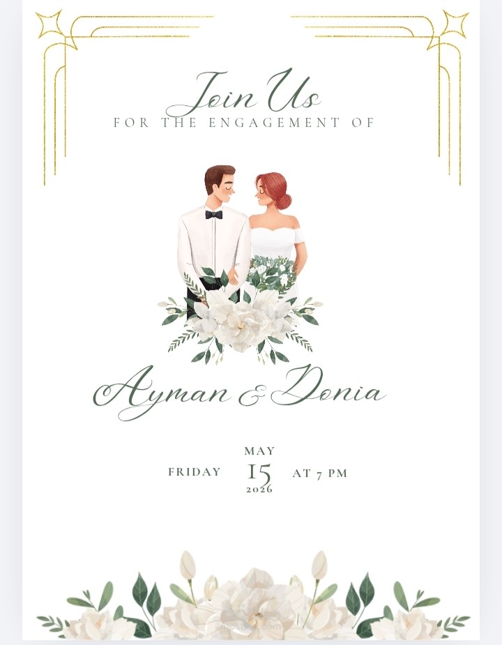 تصميم دعوة خطوبة أنيقة وفريدة