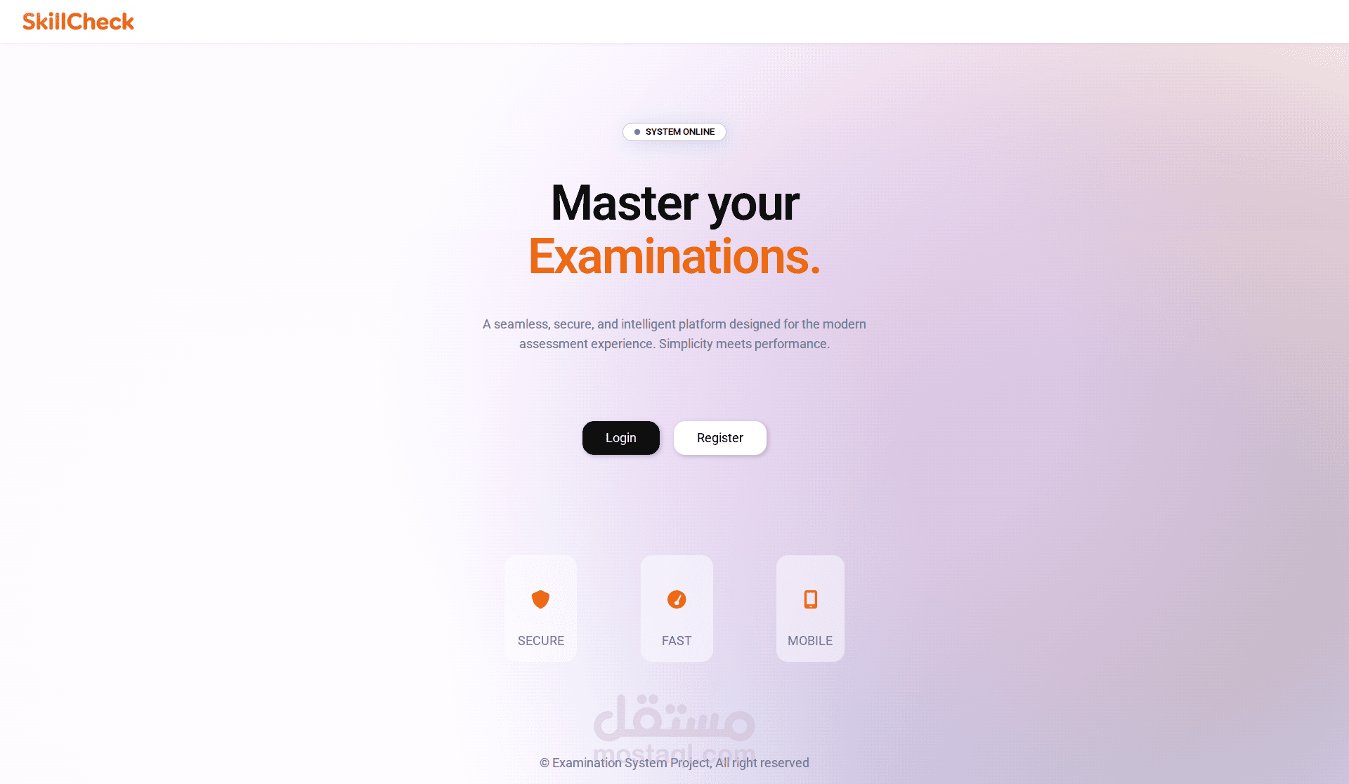 Exam system using html, css and js