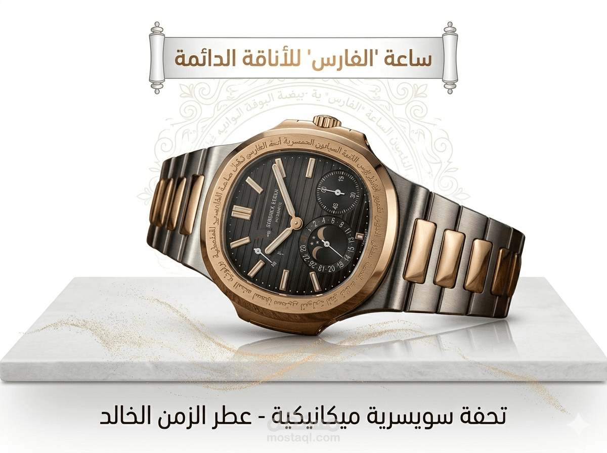 ساعة "الفارس" الأتوماتيكية الفاخرة - تحفة فنية تجسد التراث السويسري.