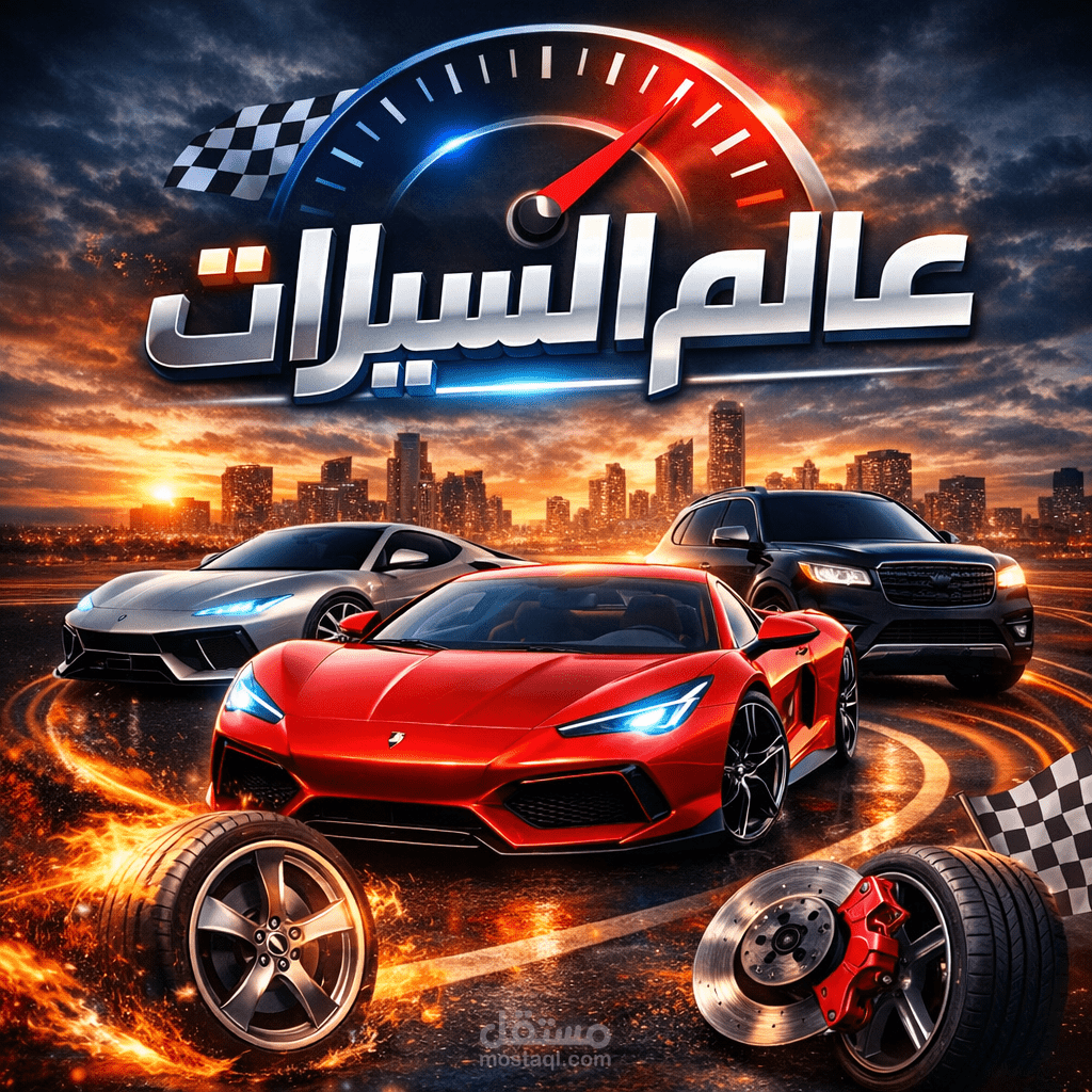 تصميم بوستر احترافي لمعرض سيارات بأسلوب عصري جذاب