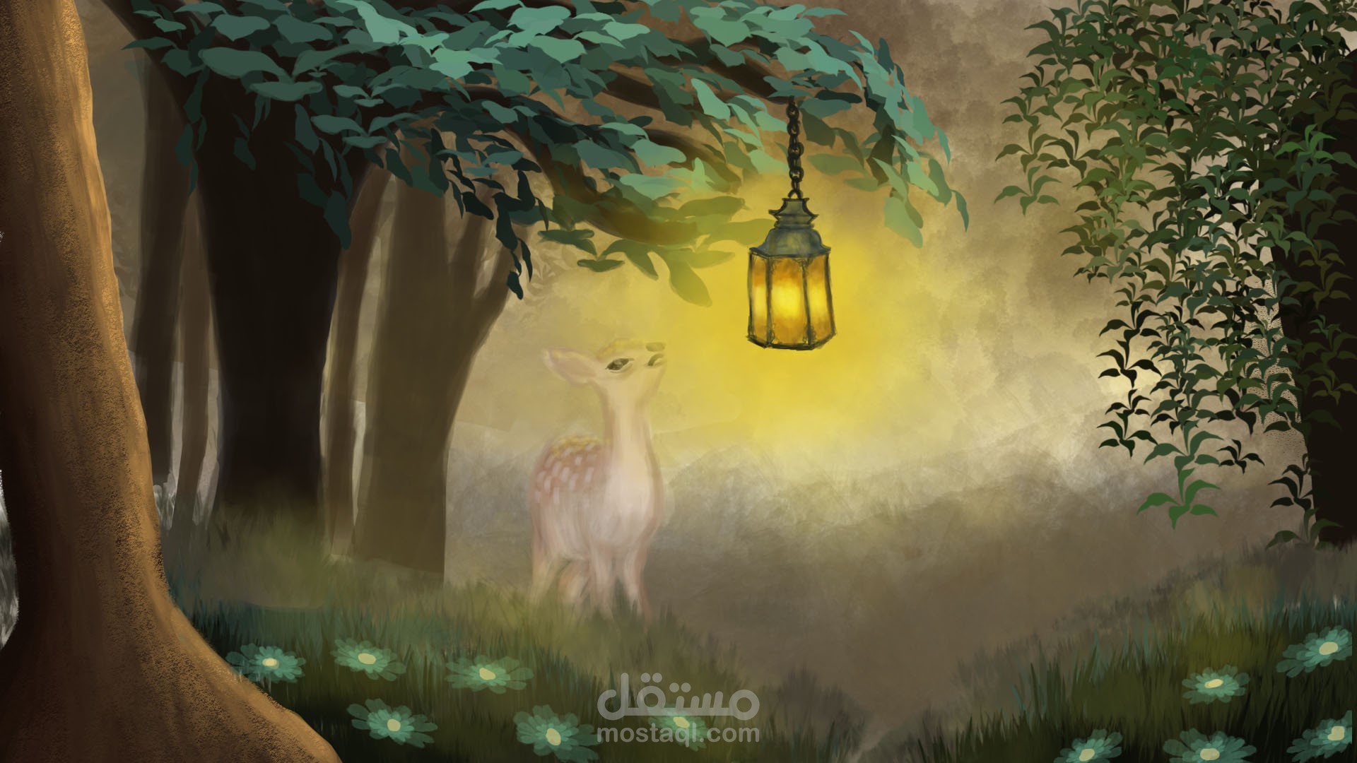 الغزالة والمصباح