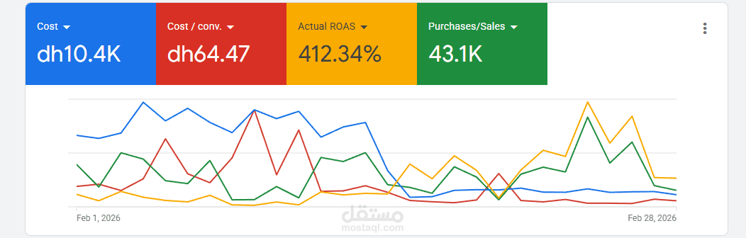 خبير Google Ads للمتاجر الإلكترونية - تحقيق ROAS 412% في السوق الإماراتي