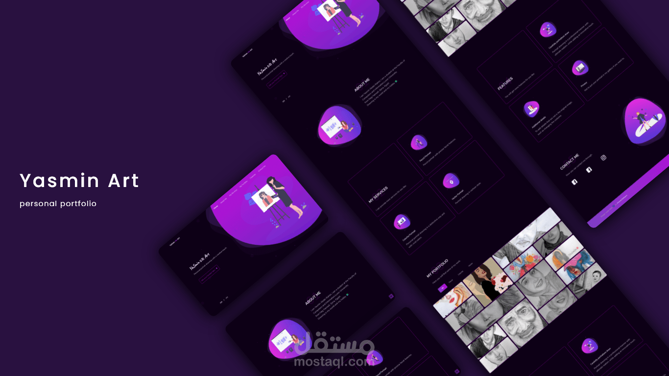 موقع شخصي لعرض الأعمال باللغتين