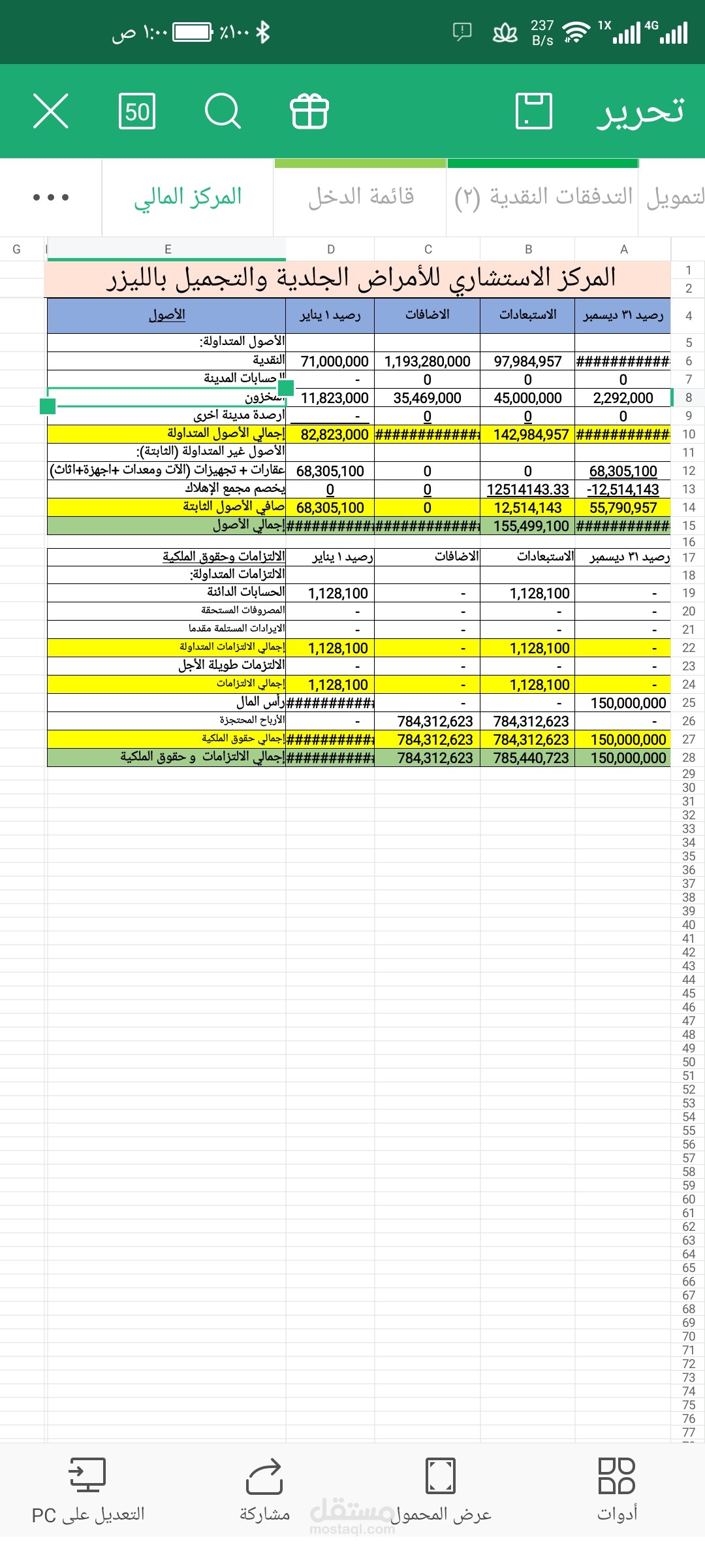 ادخال بيانات دارسة جدوى