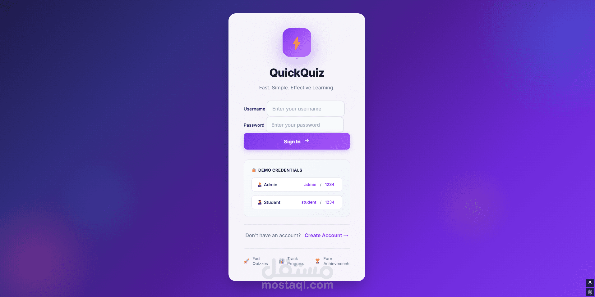 منصة اختبارات إلكترونية QuickQuiz