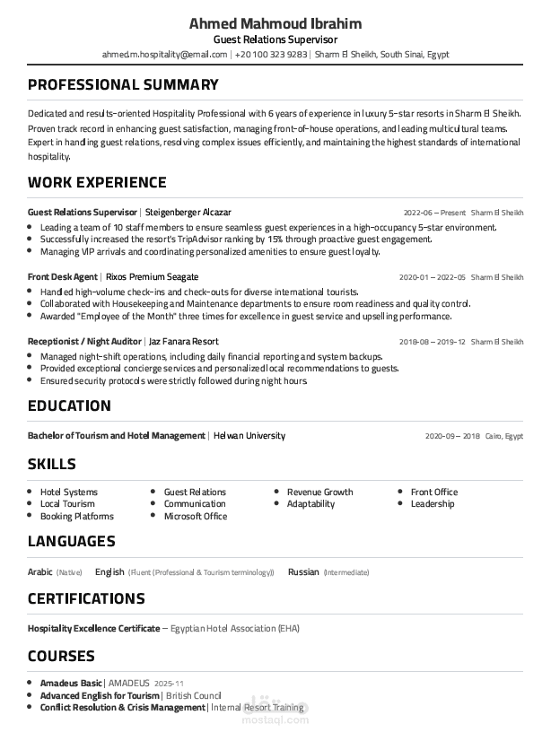 سيرة ذاتية احترافية