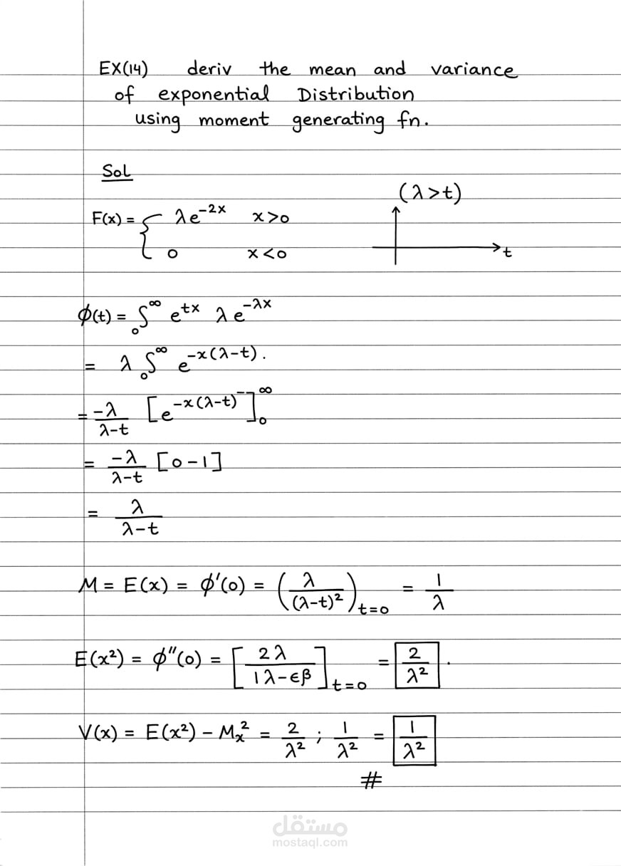 استنتاج الخصائص الإحصائية للتوزيعات الاحتمالية (Statistical Derivations).