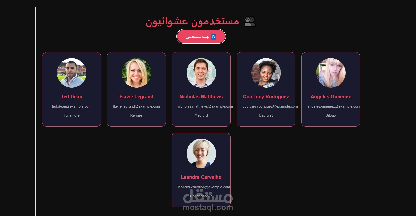 بطاقات المستخدمين