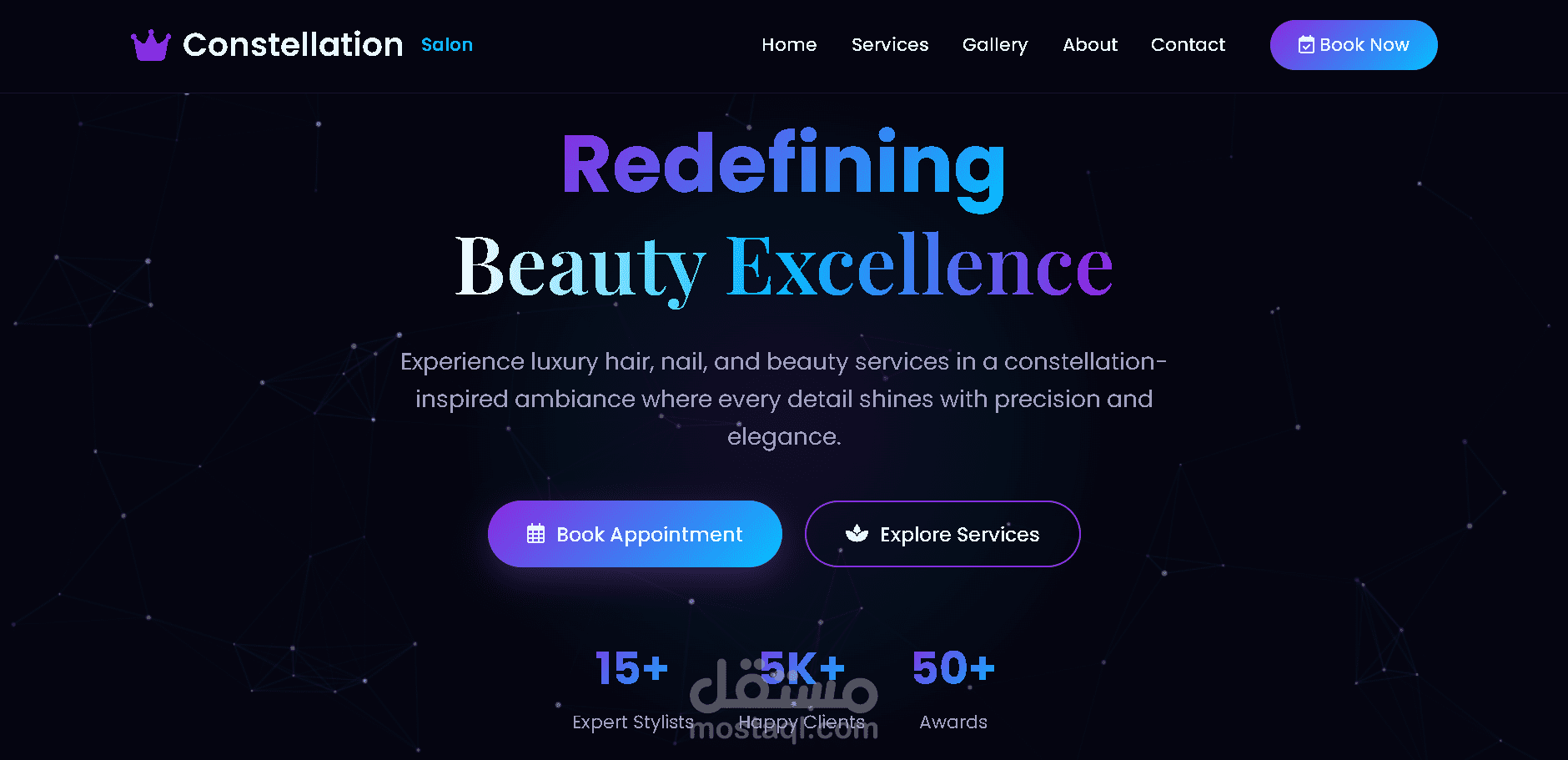 "تصميم وبرمجة موقع متكامل لمركز تجميل Beauty & Salon Responsive Landing Page