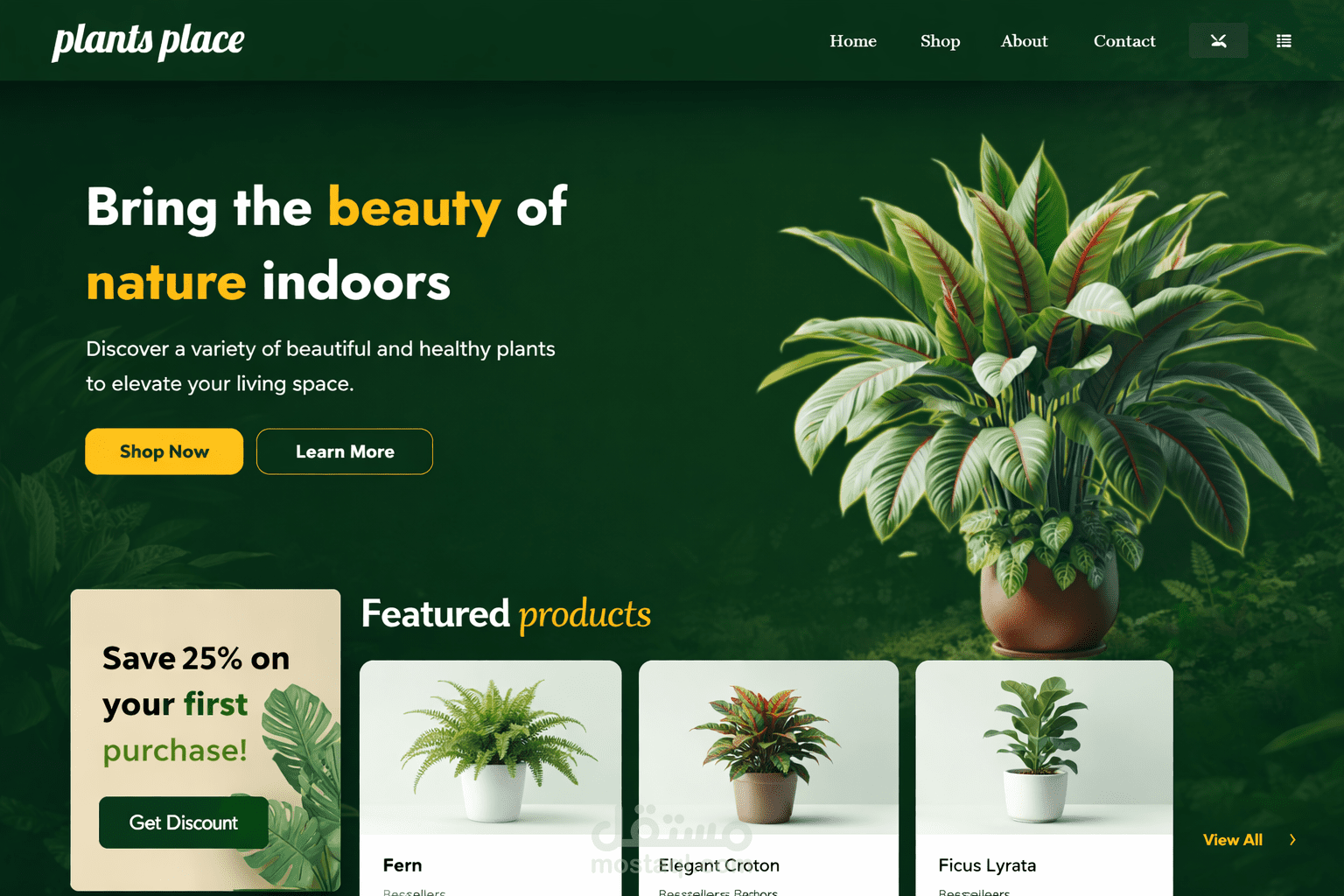 plants place — Plant Shop Landing Page