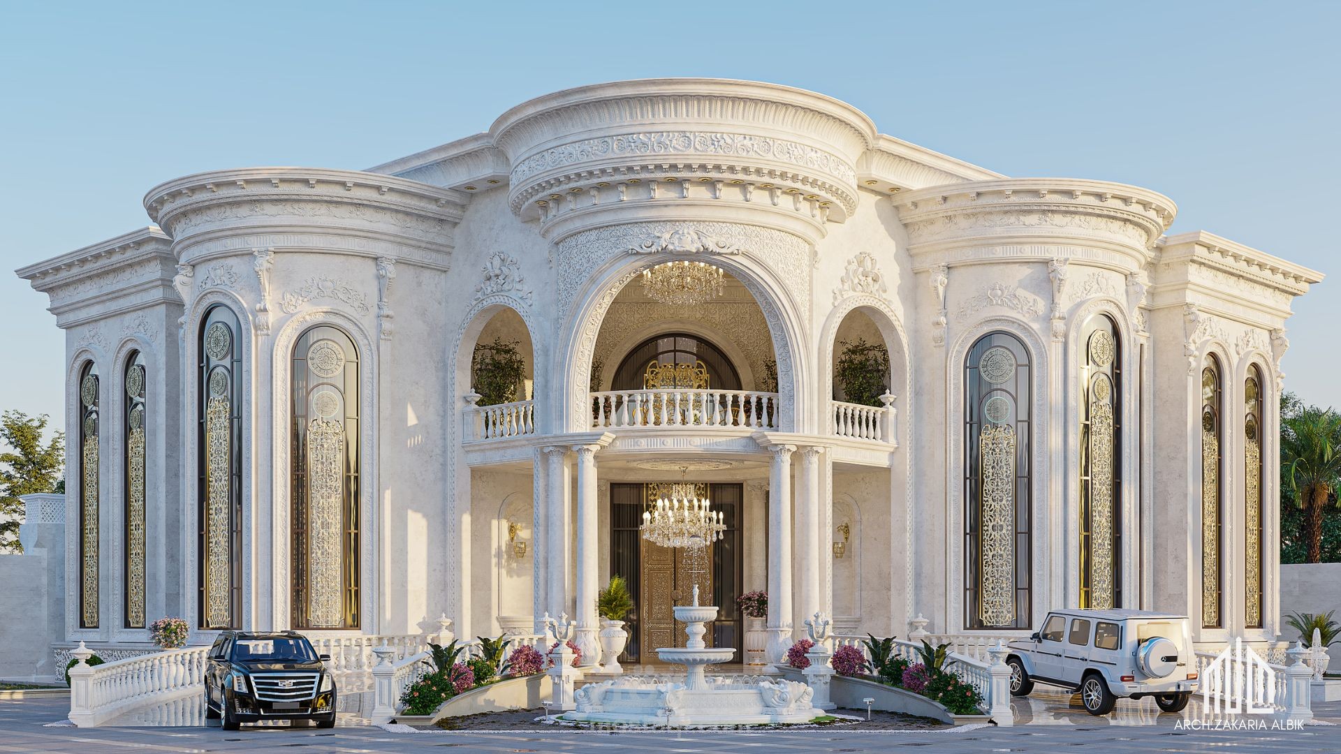 Luxury Classical Villa | تصميم فيلا كلاسيكية بلمسات فاخرة مع إبراز التفاصيل المعمارية