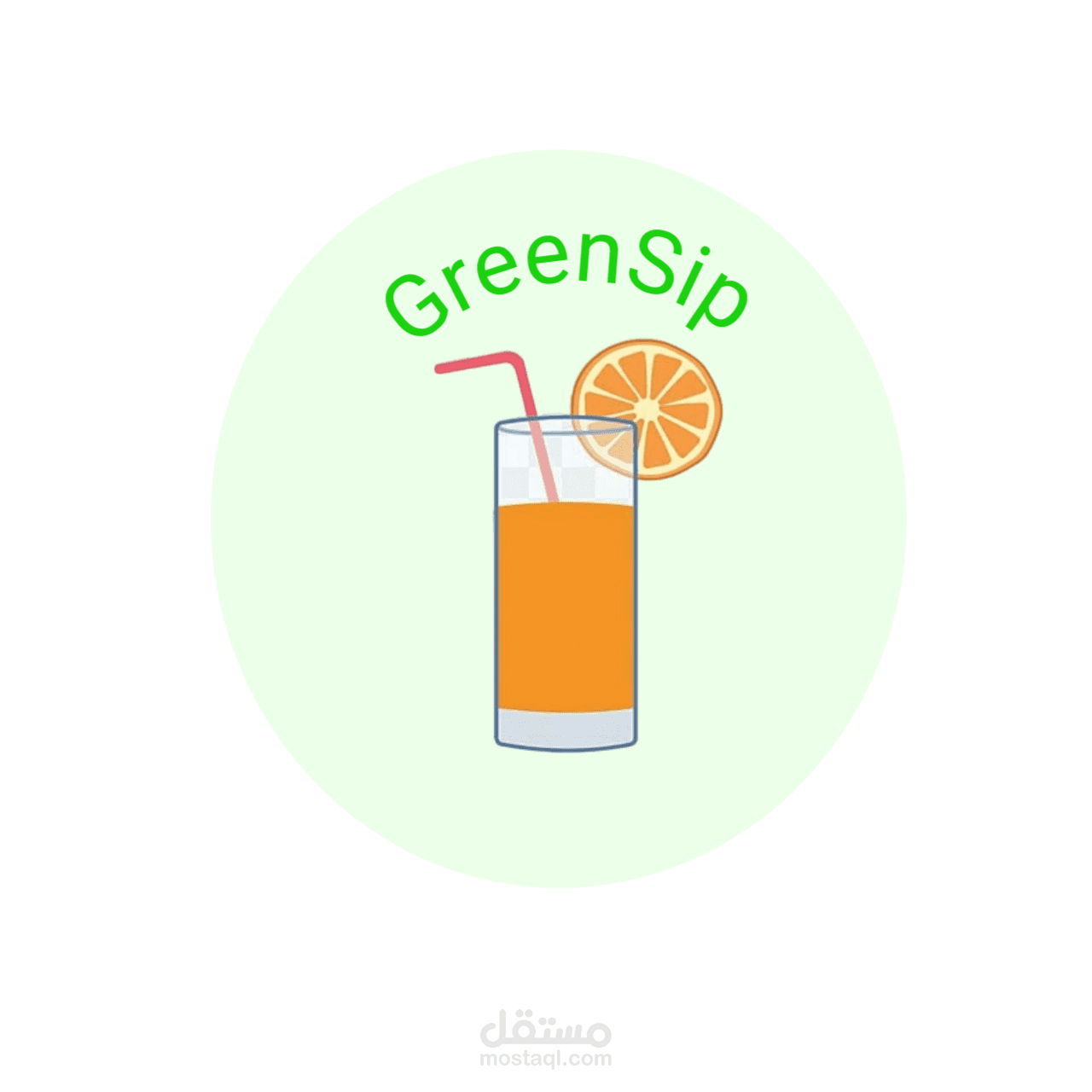 تصميم هوية بصرية لعلامة "GreenSip" للعصائر الطبيعية