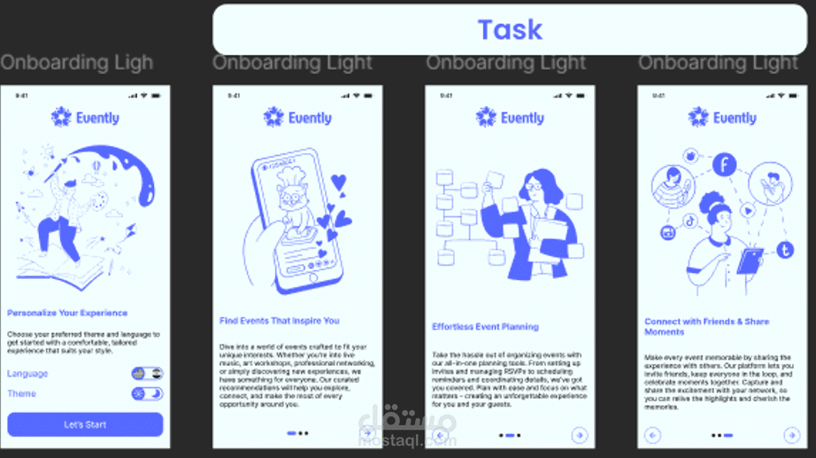Evently - تطبيق إدارة وتنظيم الفعاليات والمناسبات (Flutter)
