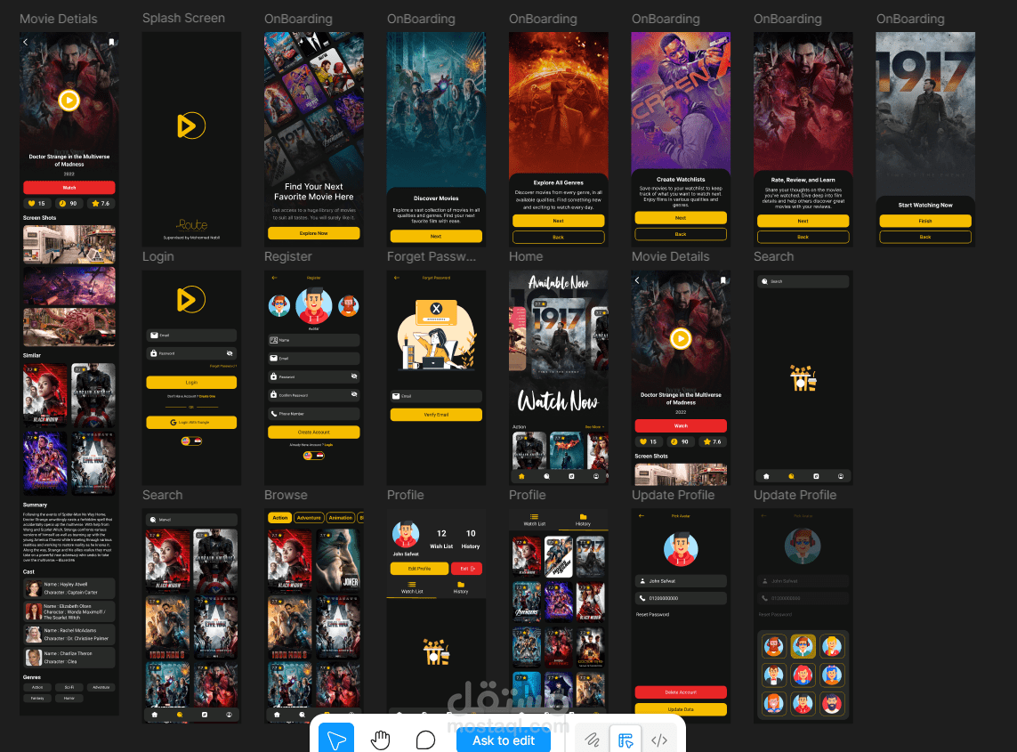 Movies Hub - منصة استكشاف الأفلام وتقييمها (Flutter)
