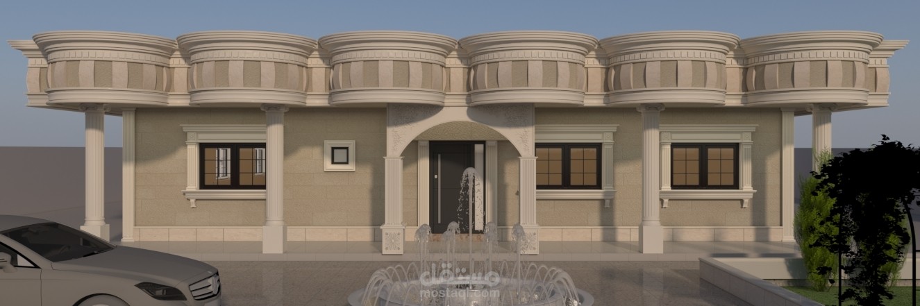 واجهة حجر صخري حموي باستخدام 3dMax