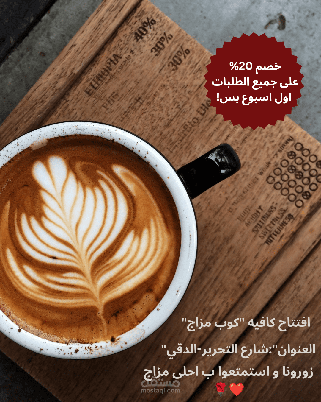 تسويق عن افتتاح كافيه
