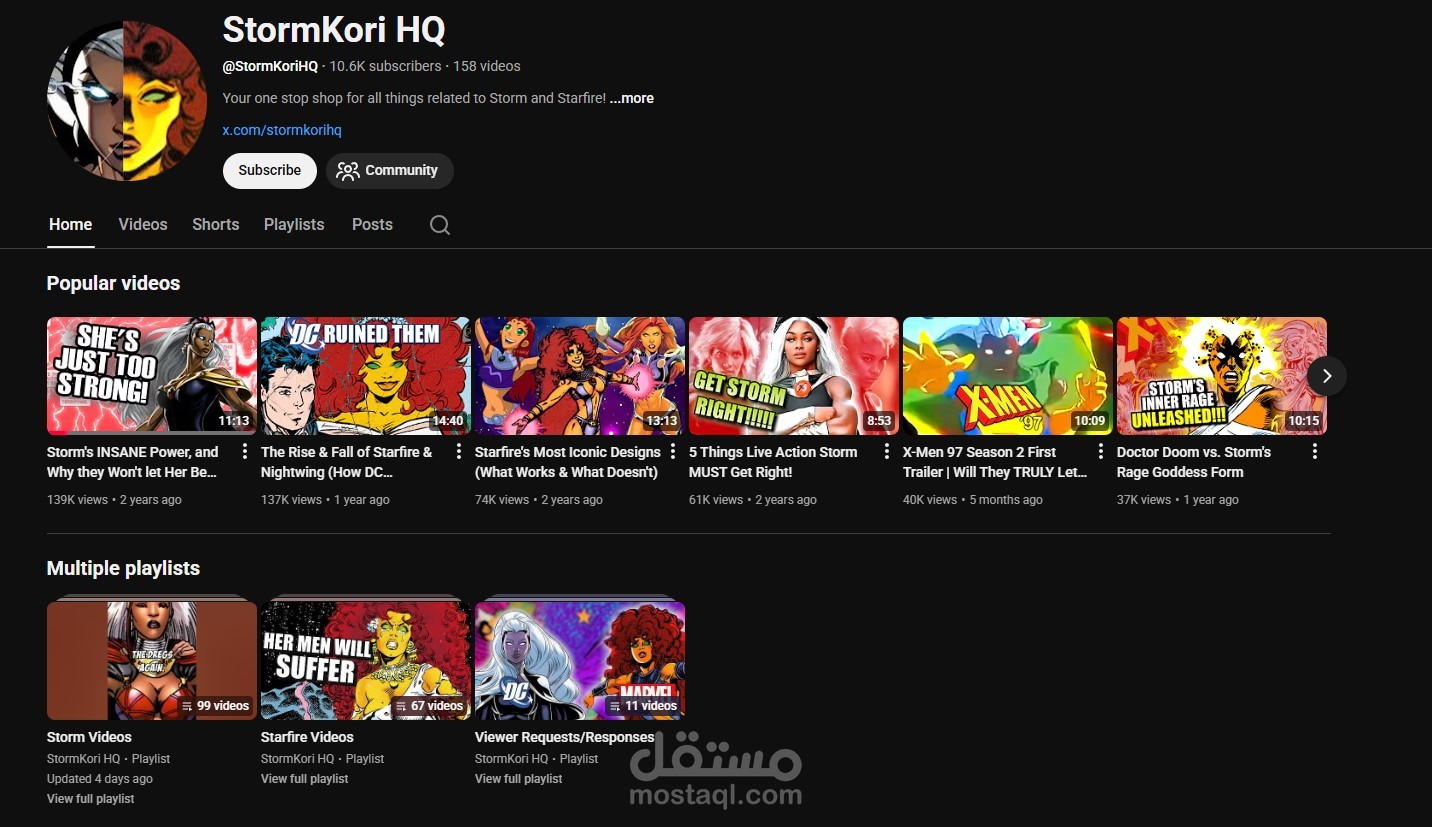 فيديو تحريك كوميكس على اليوتيوب