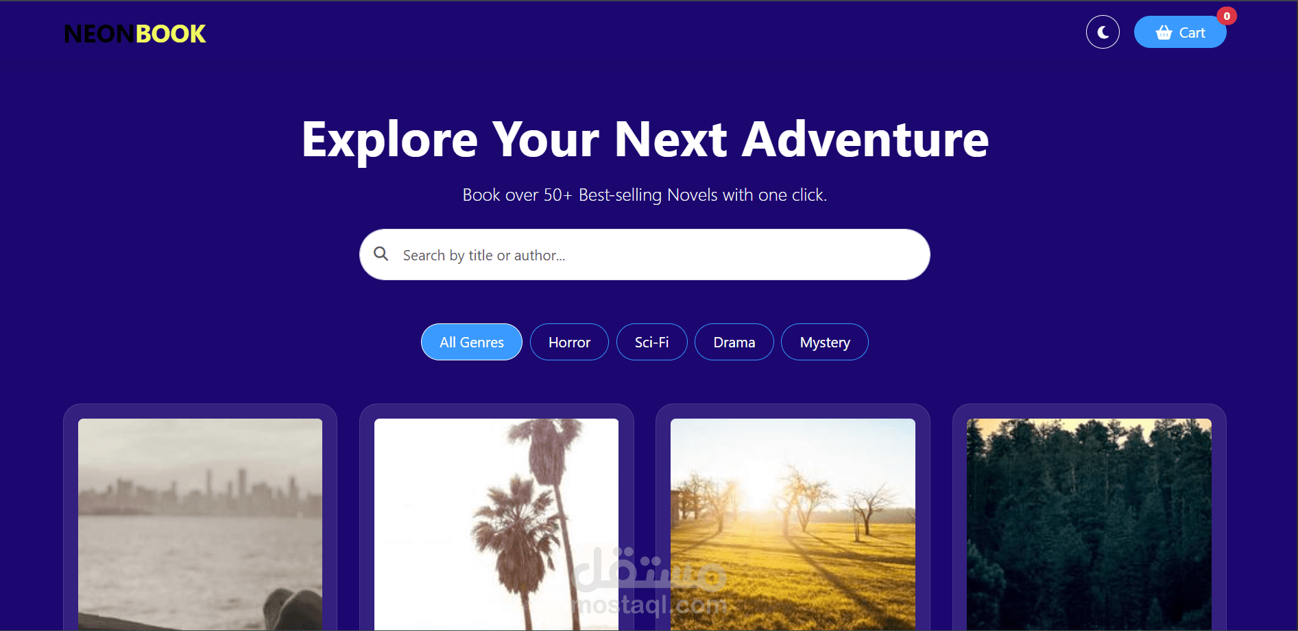 بناء لوحة تحكم وإدارة حجوزات كتب متكاملة مع سلة شراء وفلترة متطورة