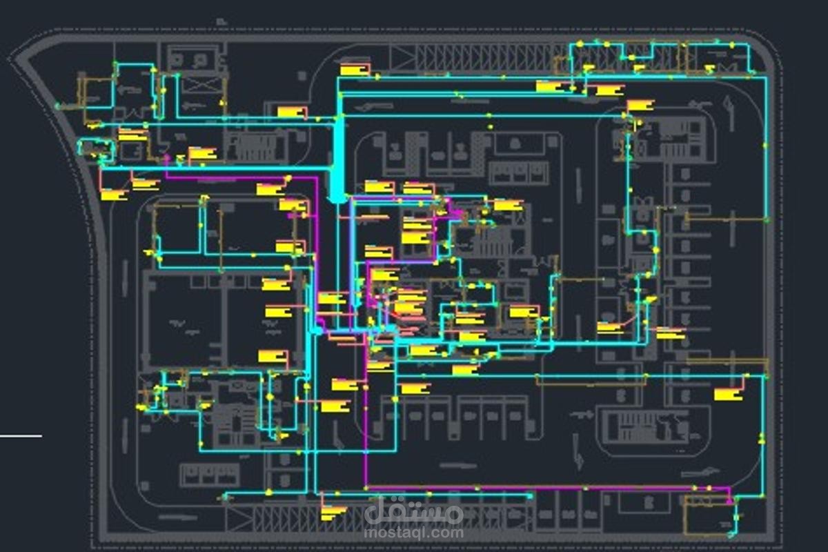 تصميم مخطط قوى كهربائية (Power Plan) باستخدام AutoCAD.