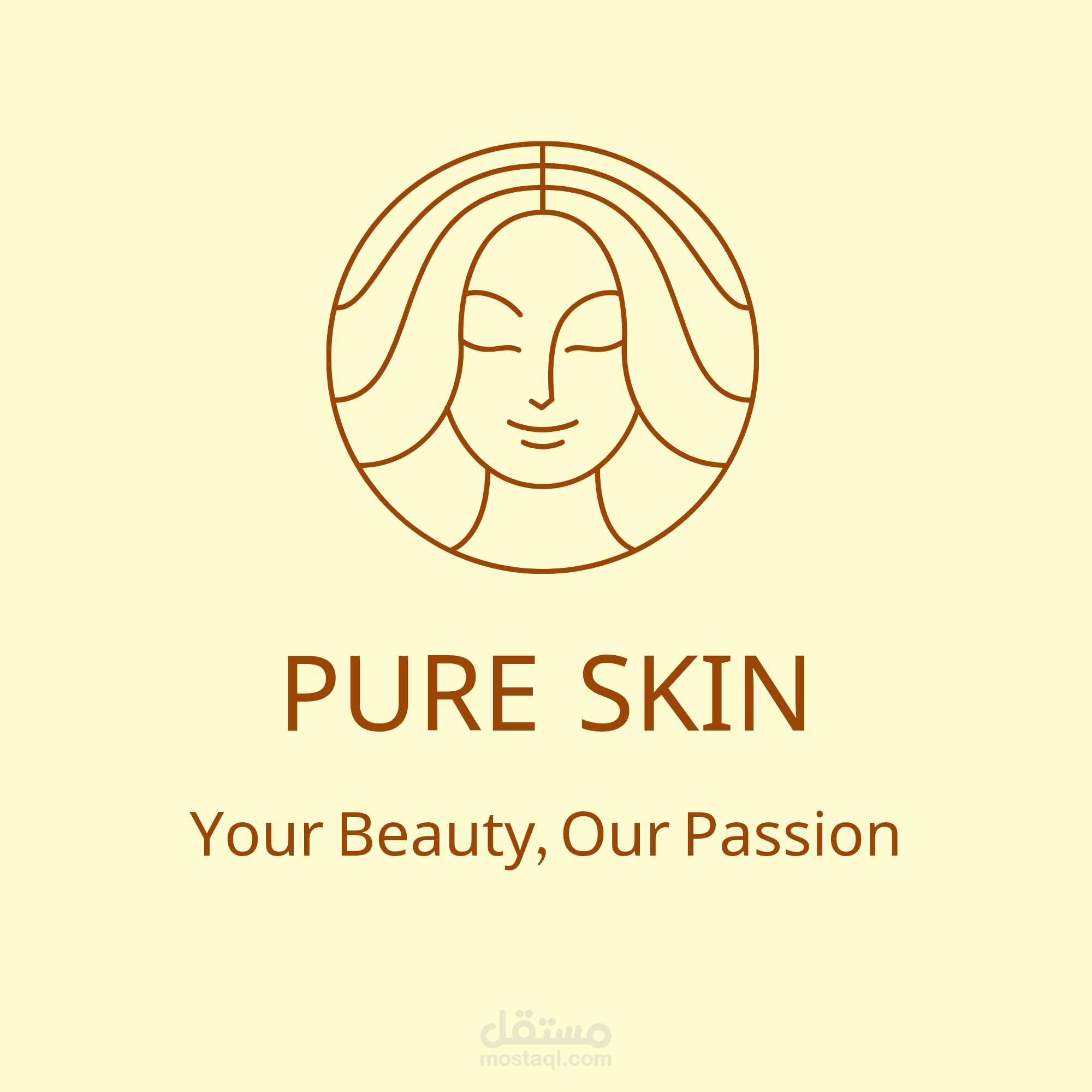 تصميم هوية بصرية وشعار لعلامة تجارية تجميلية (Pure Skin)