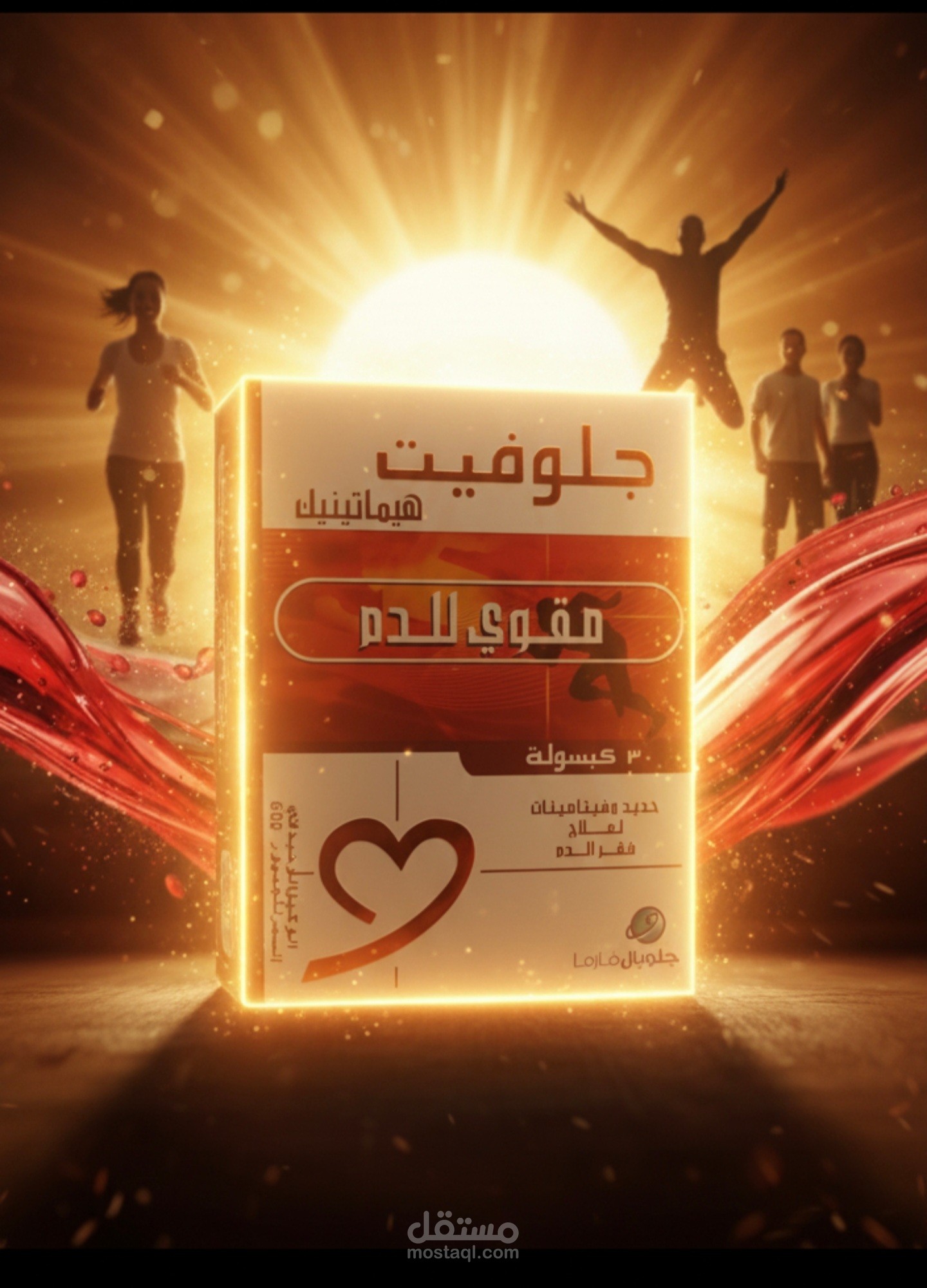 تصميم إعلان إبداعي سينمائي لمنتج طبي (جلوفيت) - دمج بصري ومحتوى تسويقي