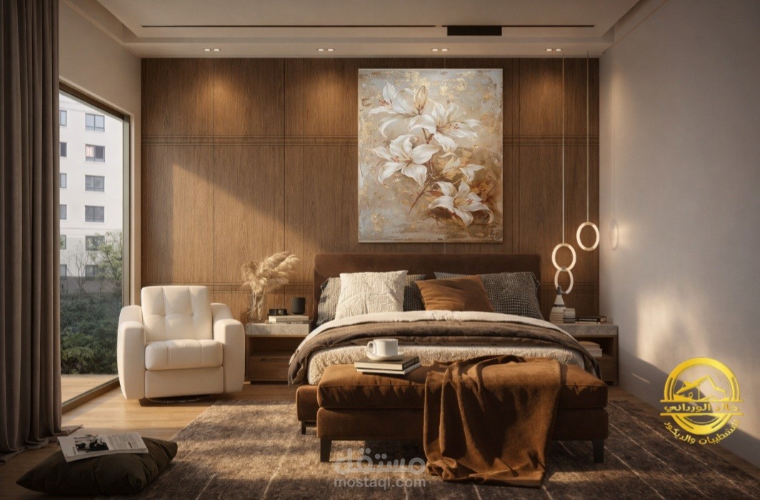 تصميم غرفة نوم ماستر +دريسنج+تويلت