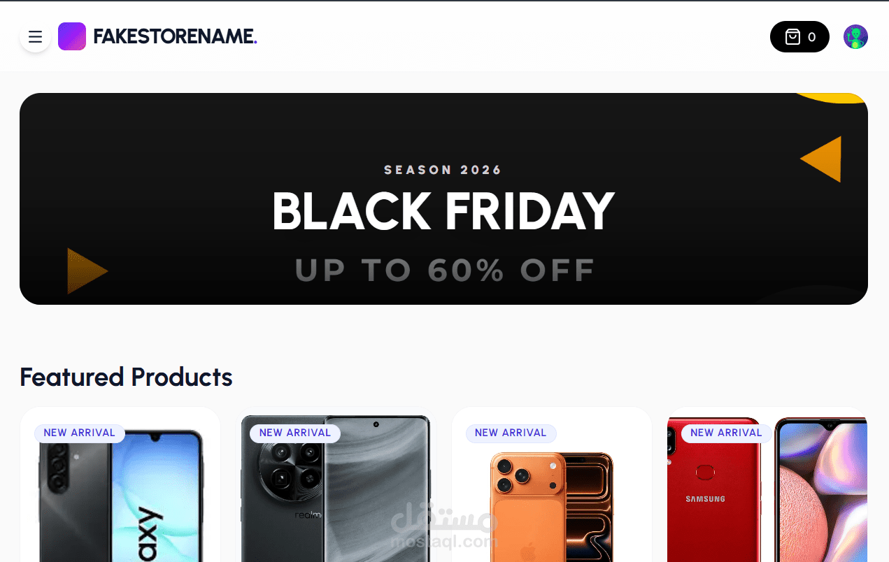 موقع متجر تجاري E-Commerce Store website