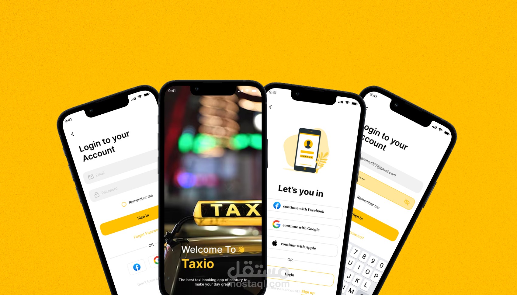 تصميم واجهات تطبيق حجز سيارات مع انيميشن (UI/UX