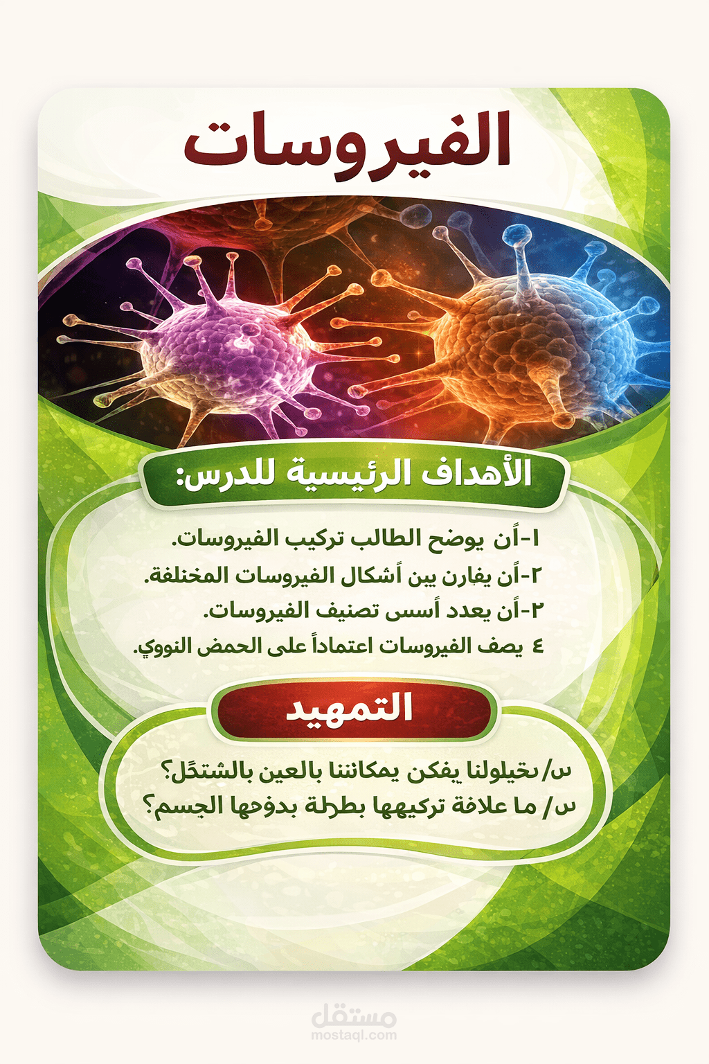 تصميم عرض بوربوينت تعليمي تفاعلي(مادة الأحياء)