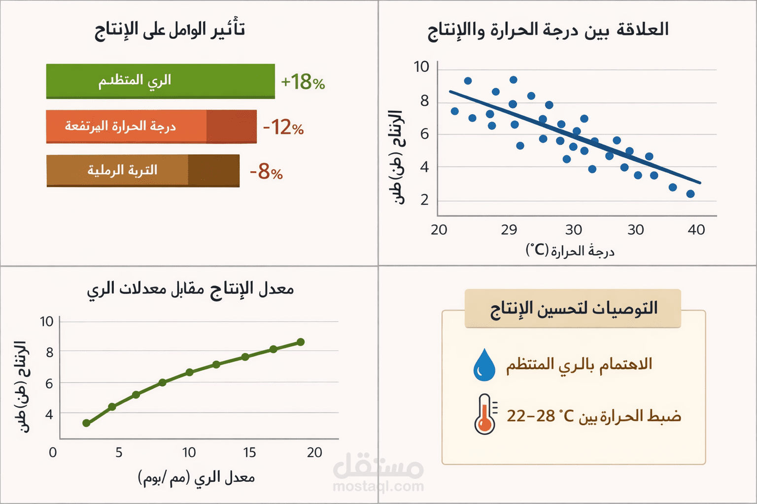 حليل بيانات مزرعة زراعية واستخراج أهم العوامل المؤثرة على الإنتاج