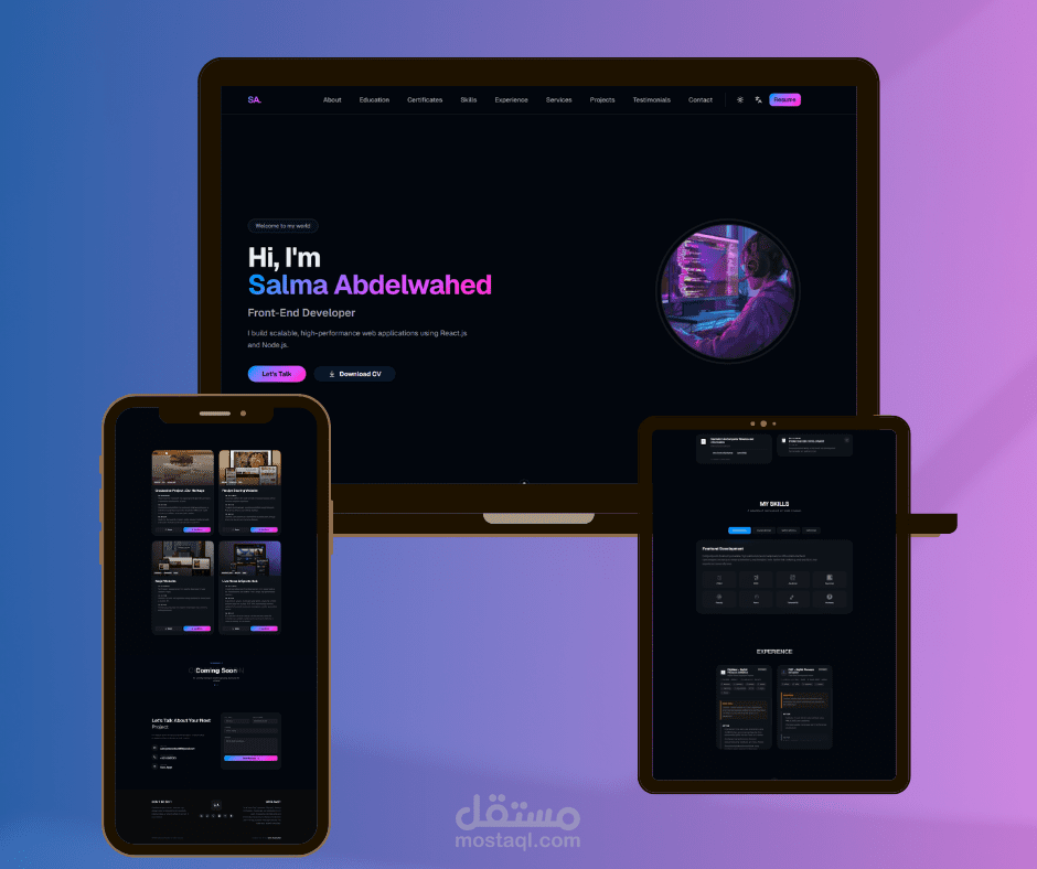 بناء بورتفوليو رقمي تفاعلي واحترافي