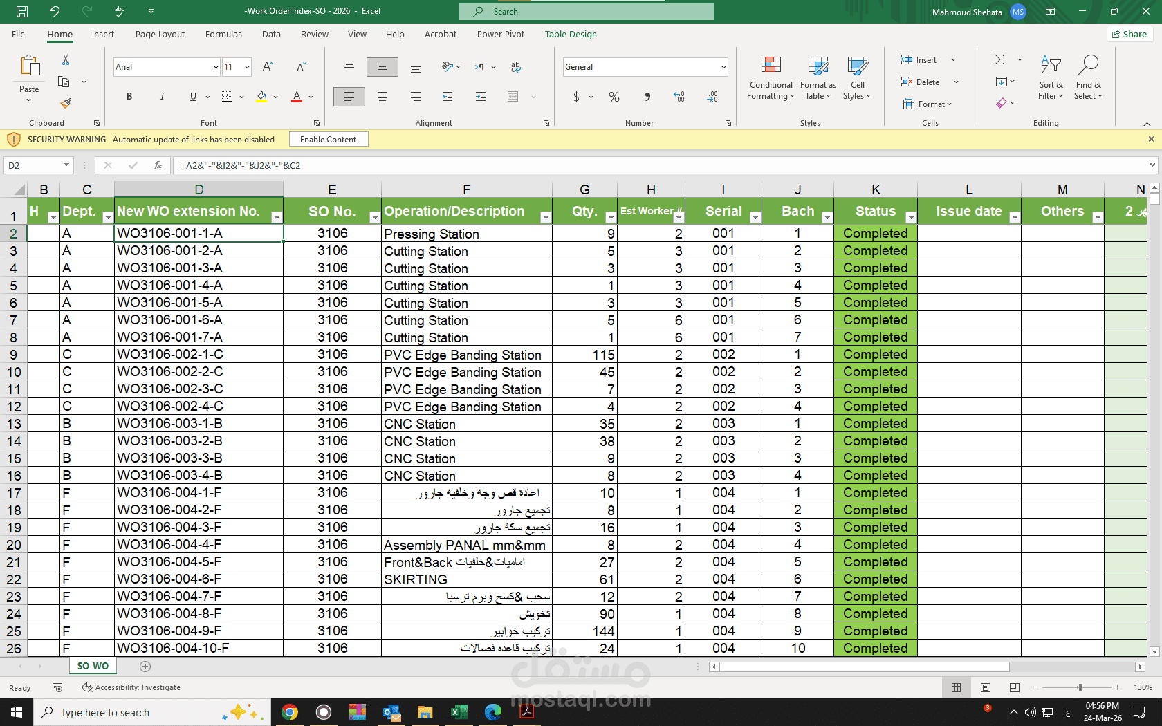 -Work Order Index-SO - 2026